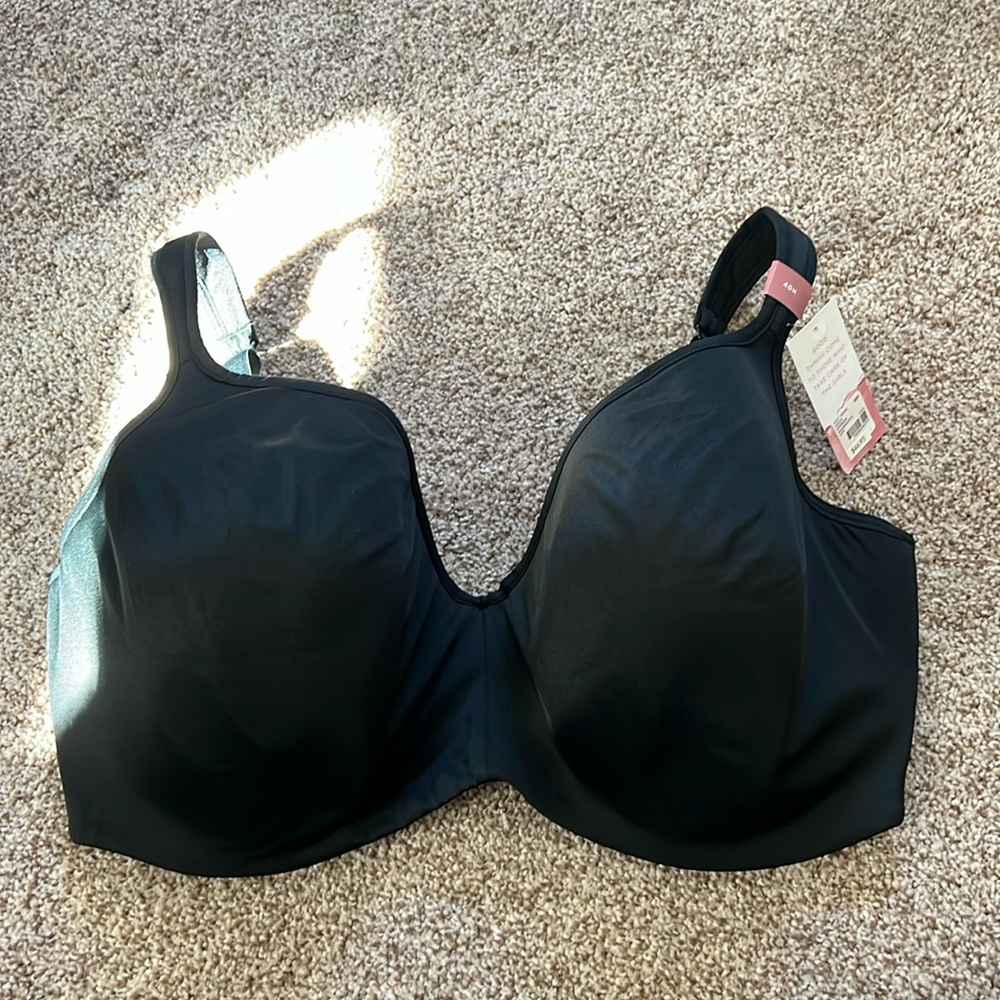 Cacique lightly lined balconette bra black size 40H NWT